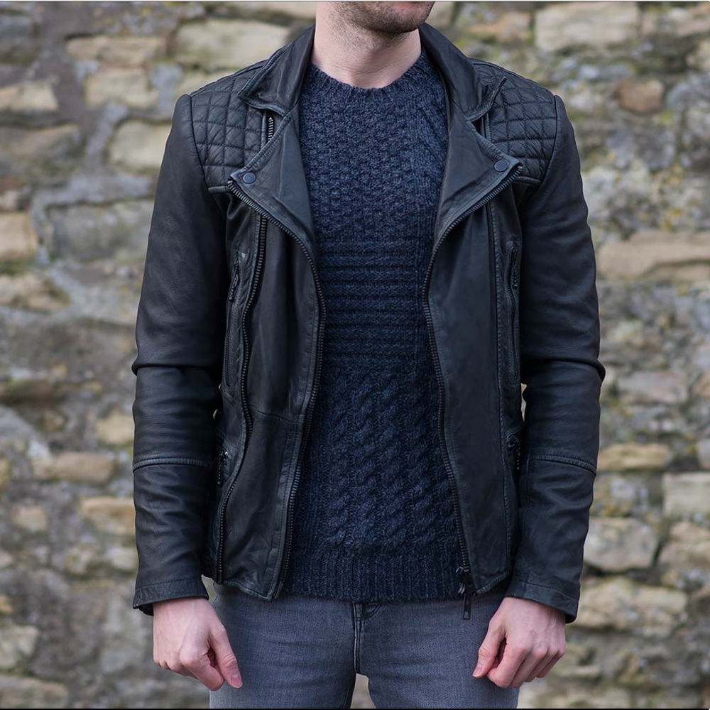 AllSaints cargo leather biker jacket All Saints